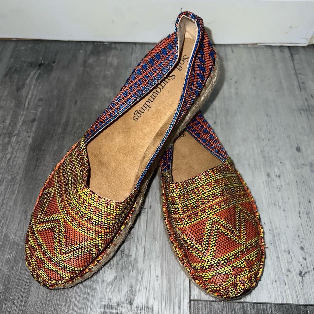 Soft Surroundings Boho Canvas Slip On Espadrilles - image 1